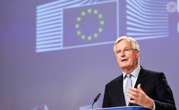 Michel Barnier donne une conférence de presse à propos des relations post Brexit à Bruxelles le 5 juin 2020.