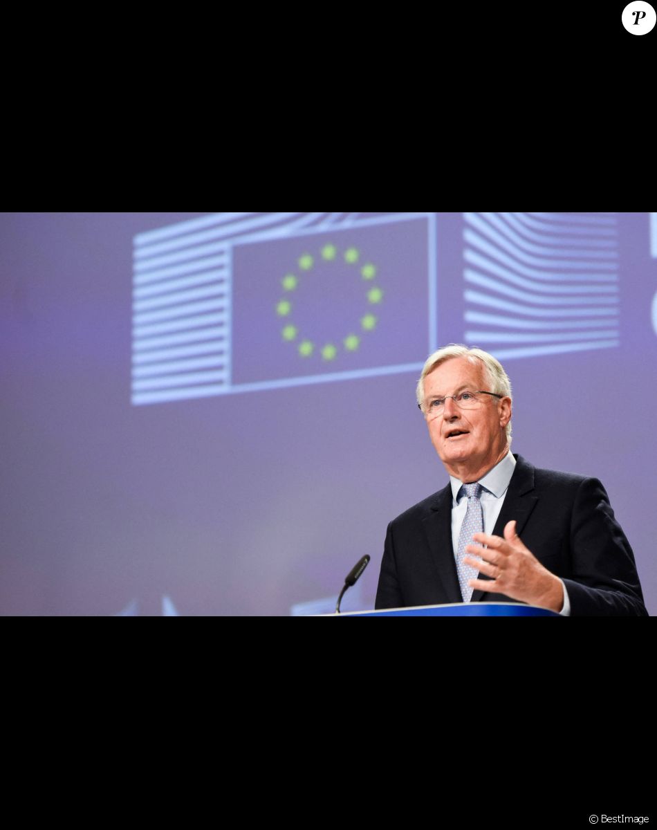 Michel Barnier donne une conférence de presse à propos des relations post Brexit à Bruxelles le 5 juin 2020.