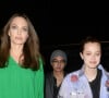 Angelina Jolie et sa fille Shiloh Jolie-Pitt - Les acteurs du film "Les Éternels" arrivent à l'afterparty de la première du film à Londres. Le 28 octobre 2021.