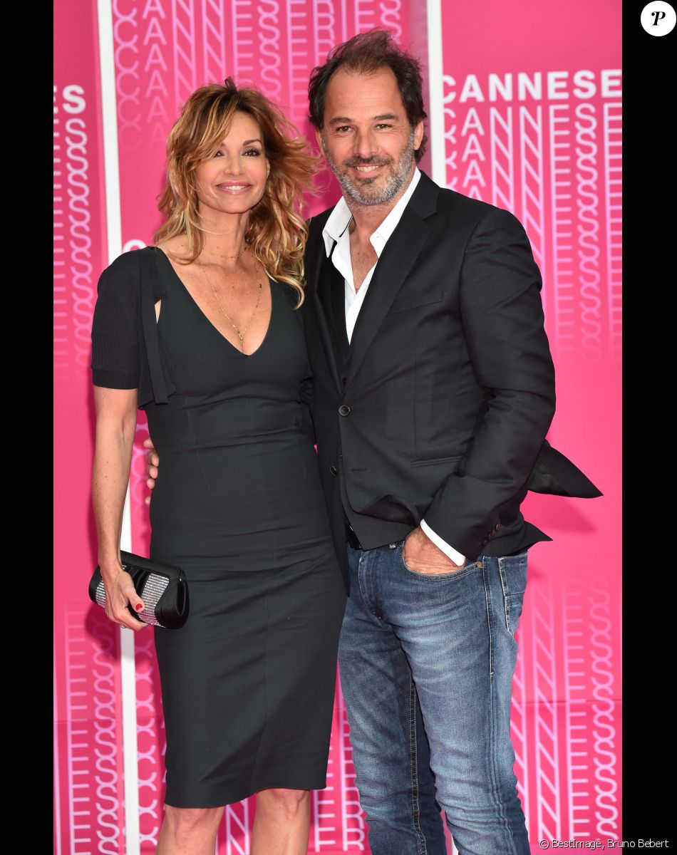 Ingrid Chauvin et son ex-mari Thierry Peythieu durant le "Pink Carpet" des séries "Killing Eve" et "When Heroes Fly" lors du festival "Canneseries" à Cannes, le 8 avril 2018. © Bruno Bebert/Bestimage