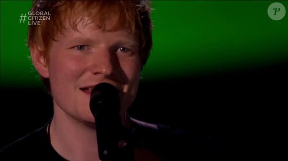 Ed Sheeran - Les personnalités se mobilisent pour la planète et contre la pauvreté en participant au concert "Global Citizen Live" dans différentes villes du monde. Le 26 septembre 2021. 