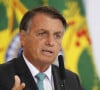 Le président du Brésil Jair Bolsonaro donne une conférence de presse pour annoncer les progrès du programme de logement le 15 septembre 2021.