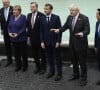 Angela Merkel, Mario Draghi, Emmanuel Macron et Boris Johnson - Les leaders mondiaux posent devant la fontaine de Trevi en marge du Sommet du G20 à Rome