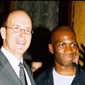 Le prince Albert de Monaco et Nicole Coste aux World Music Awards à Monaco en 2001.