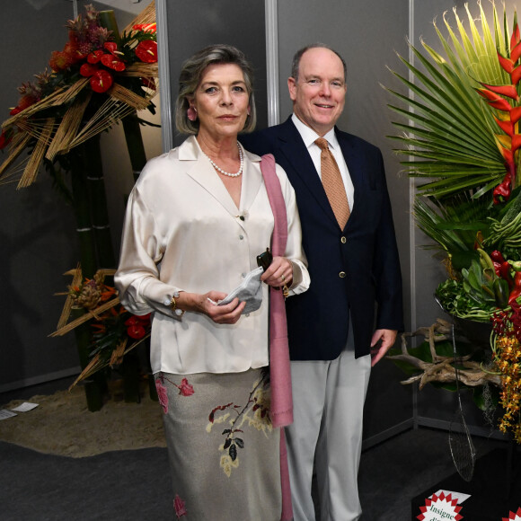 S.A.R. la princesse Caroline de Hanovre et le prince Albert II de Monaco durant le 52ème Concours International de Bouquets à Monaco, le 16 octobre 2021. © Bruno Bebert / Bestimage