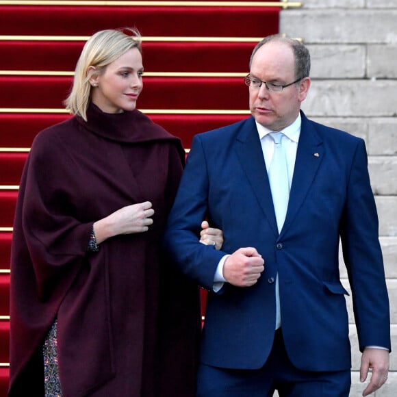 Exclusif - Ordination du nouvel archevêque de la Prinpauté de Monaco, Dominique Marie David, en présence du prince Souverain Albert II de Monaco et sa femme la princesse Charlene à Monaco. © Bruno Bebert / PRM / Bestimage