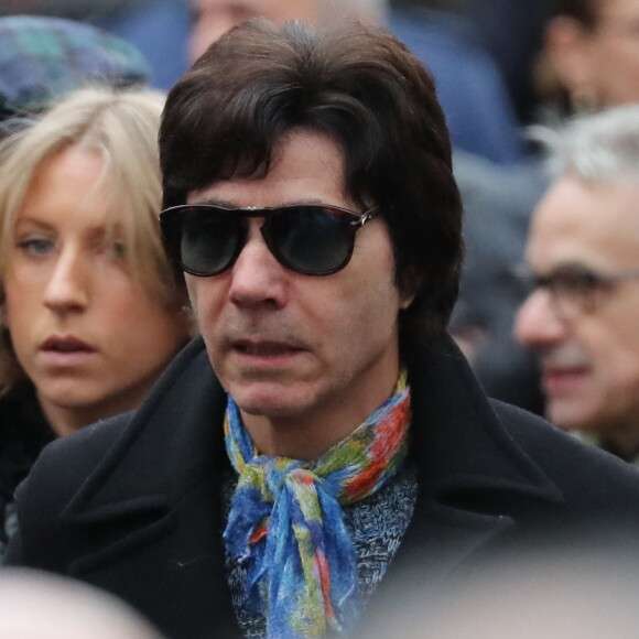 Jean-Luc Lahaye - Arrivées aux obsèques de Michou en l'église Saint-Jean de Montmartre à Paris. Le 31 janvier 2020.