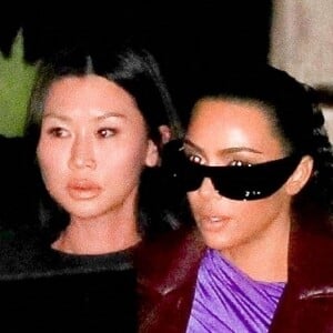 Kim Kardashian et Kanye West à la sortie du restaurant "Nobu" à Los Angeles, le 30 septembre 2021. 