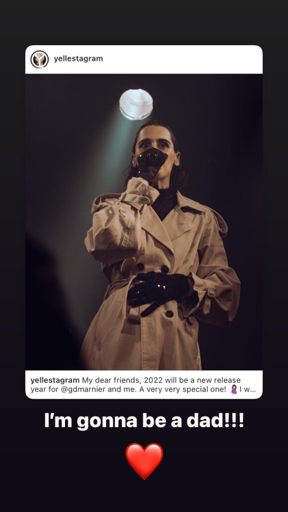 Le DJ Grand Marnier annonce la grossesse de Yelle sur Instagram. Le 8 novembre 2021.