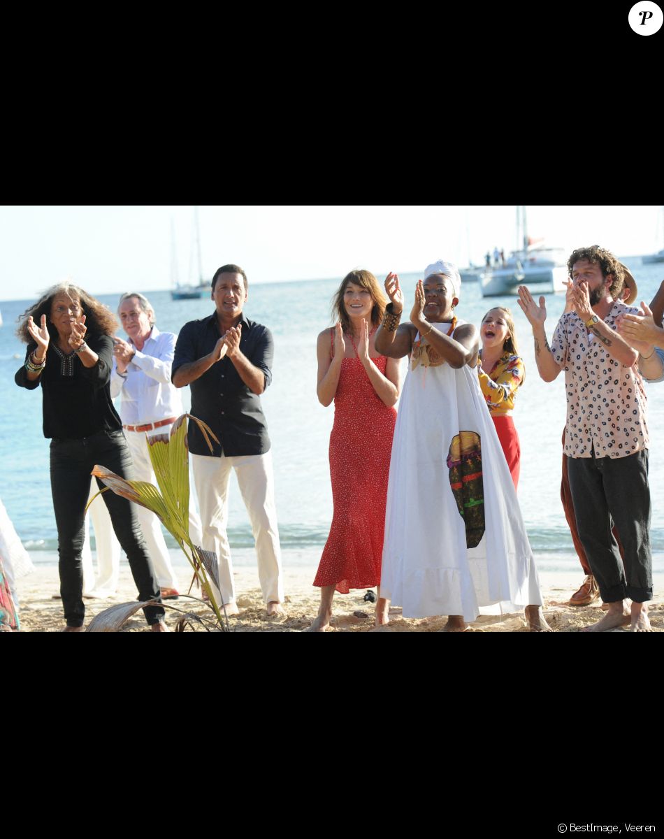 Exclusif - Marijosé Alie, Dany Brillant, Carla Bruni-Sarkozy, Stella Gonis et Claudio Capéo - Jour 2 - Enregistrement de l'émission "Tous en Martinique, coeur d'Outremer" au Club Med Les Boucaniers, qui sera diffusée le 11 novembre à 21h05 sur France 3. Le 29 mai 2021 © Veeren / Bestimage