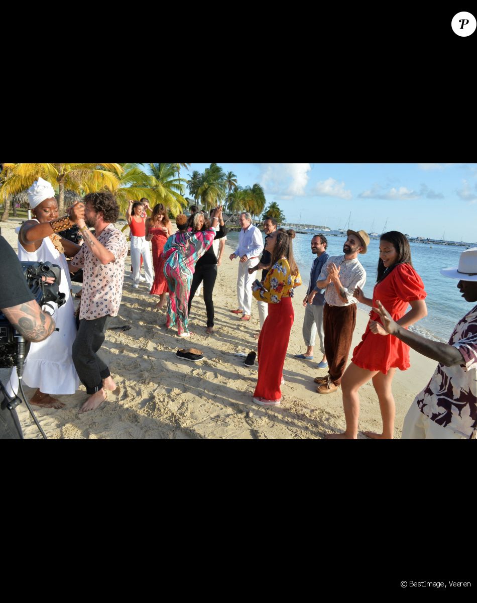 Exclusif - Stella Gonis, Claudio Capéo, Carla Bruni-Sarkozy, Jocelyne Béroard (Kassav'), Marijosé Alie, Philippe Lavil, Dany Brillant, Andriamad, Boulevard des Airs, Vaimalama Chaves - Jour 2 - Enregistrement de l'émission "Tous en Martinique, coeur d'Outremer" au Club Med Les Boucaniers, qui sera diffusée le 11 novembre à 21h05 sur France 3. Le 29 mai 2021 © Veeren / Bestimage
