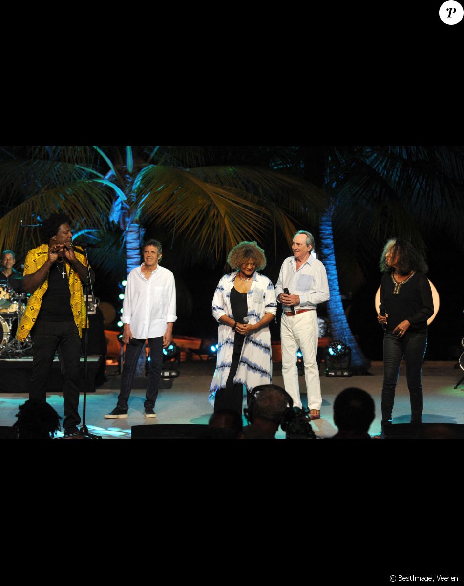 Exclusif - Julien Clerc, Jocelyne Béroard (Kassav'), Philippe Lavil et Marijosé Alie - Jour 2 - Enregistrement de l'émission "Tous en Martinique, coeur d'Outremer" au Club Med Les Boucaniers, qui sera diffusée le 11 novembre à 21h05 sur France 3. Le 29 mai 2021 © Veeren / Bestimage