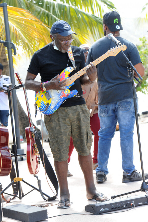 Exclusif - Jacob Desvarieux (Kassav') - Jour 1 - Répétitions - Enregistrement de l'émission "Tous en Martinique, coeur d'Outremer" au Club Med Les Boucaniers, qui sera diffusée le 11 novembre à 21h05 sur France 3. Le 28 mai 2021 © Veeren / Bestimage