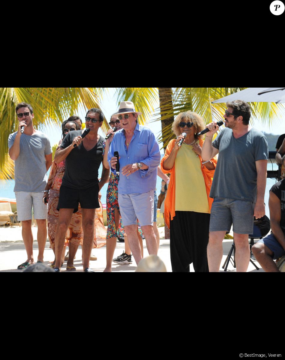 Exclusif - Julien Clerc, Dany Brillant, Jocelyne Béroard ( Kassav), Patrick Fiori - Jour 2 - Répétitions - Enregistrement de l'émission "Tous en Martinique, coeur d'Outremer" au Club Med Les Boucaniers, qui sera diffusée le 11 novembre à 21h05 sur France 3. Le 29 mai 2021 © Veeren / Bestimage