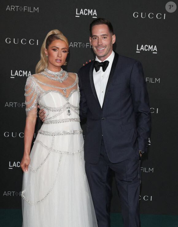 Paris Hilton, Carter Reum - People au 10e "Annual Art+Film Gala" organisé par Gucci à la "LACMA Art Gallery" à Los Angeles