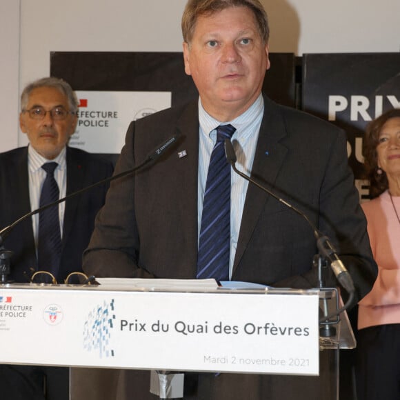 Exclusif - Christian Sainte, directeur la PJ parisienne, au prix du quain des orfèvres 2022 lors de la remise du prix du Quai des Orfèvres 2022 au nouveau siège de la police judiciaire à Paris (36 bastion) le 2 novembre 2022. @Didier Sabardin / Bestimage