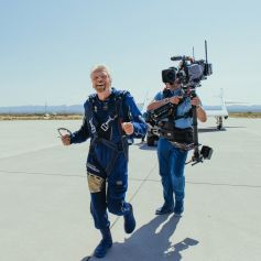 Richard Branson effectue son premier vol dans l'espace avec sa navette Virgin Galactic. Sierra County, le 11 juillet 2021. © Virgin Galactic/Zuma Press/Bestimage 