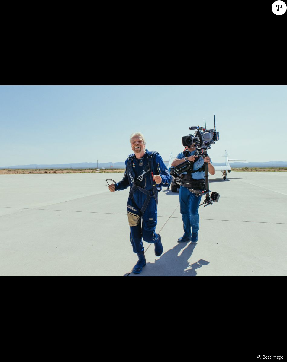 Richard Branson effectue son premier vol dans l'espace avec sa navette Virgin Galactic. Sierra County, le 11 juillet 2021. © Virgin Galactic/Zuma Press/Bestimage