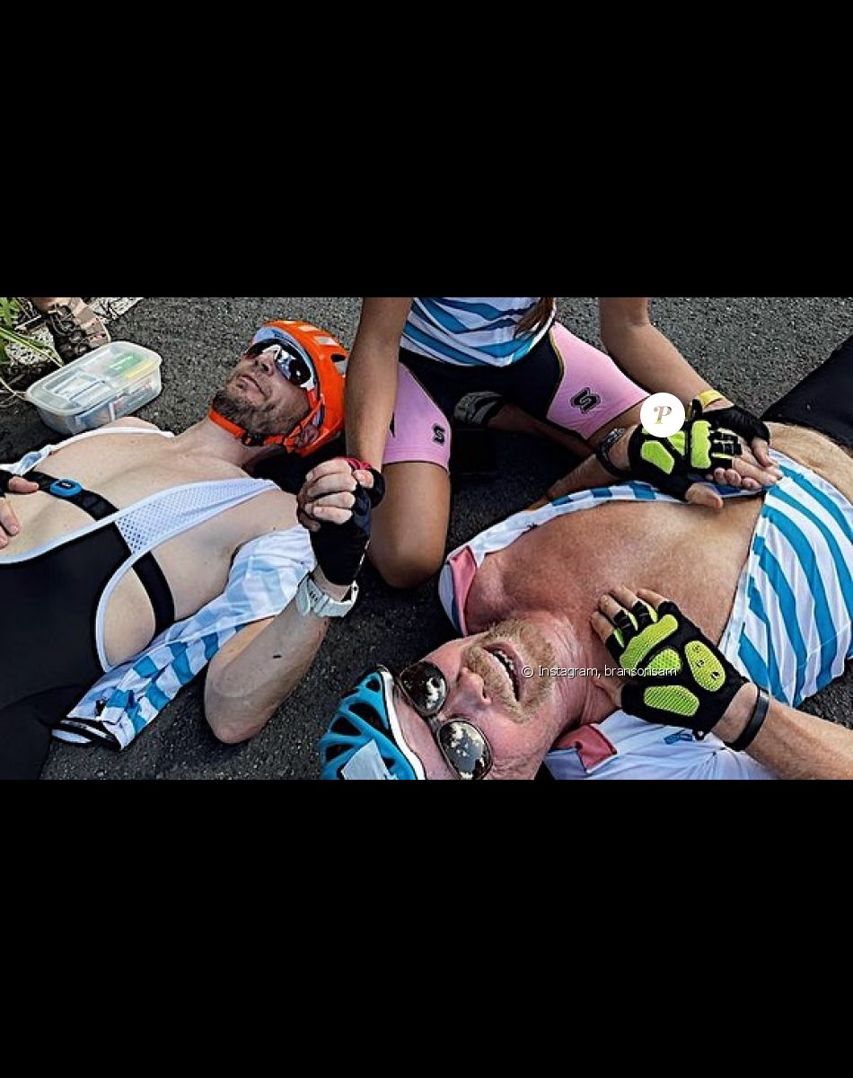 Richard Branson lors du Strive Challenge. Photo partagée par son fils Sam, co-fondateur de Strive, sur Instagram.