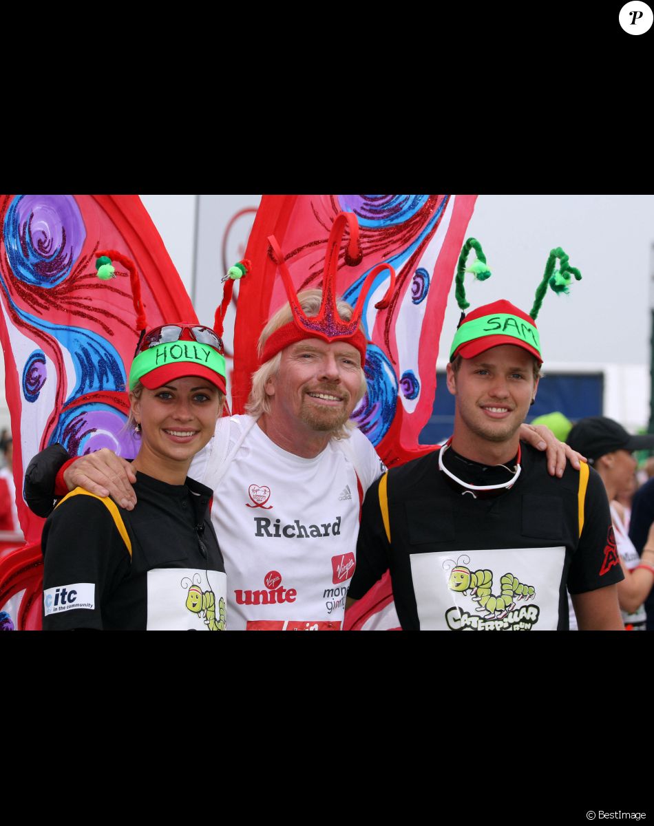 Richard Branson avec ses enfants Sam et Holly à Londres