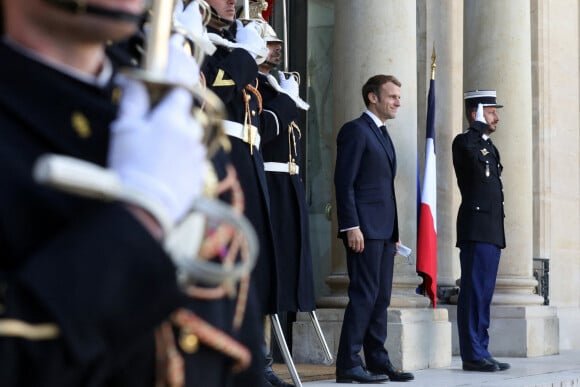 Le président de la République française, Emmanuel Macron reçoit le président d'Egypte, Abdel Fattah al-Sissi pour un entretien au palais de l'Elysée à Paris, France, le 12 novembre 2021.