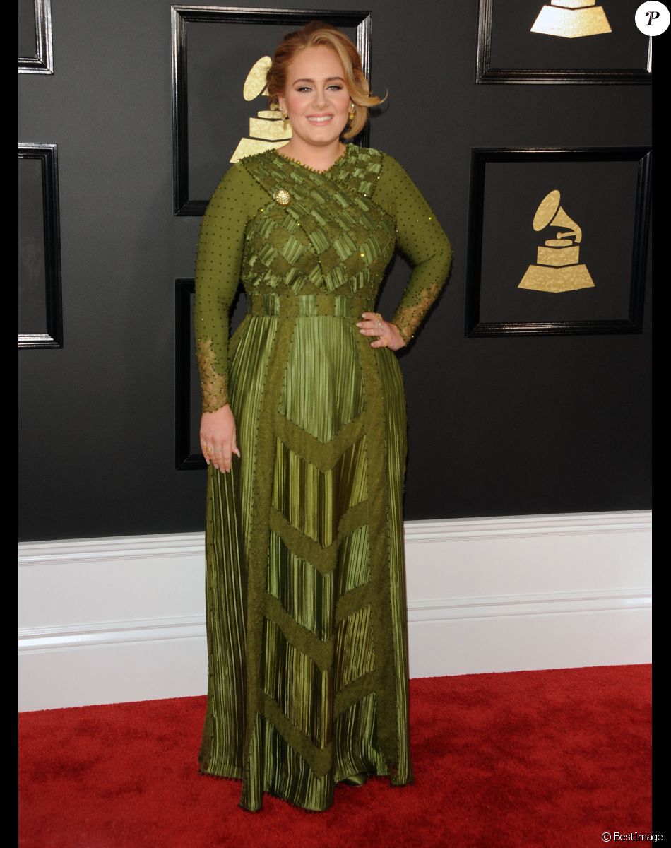 Adele à la 59ème soirée annuelle des Grammy Awards au théâtre Microsoft à Los Angeles, le 12 février 2017