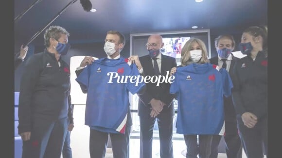 Brigitte et Emmanuel Macron : Leurs looks bien différents en maillots de rugby !