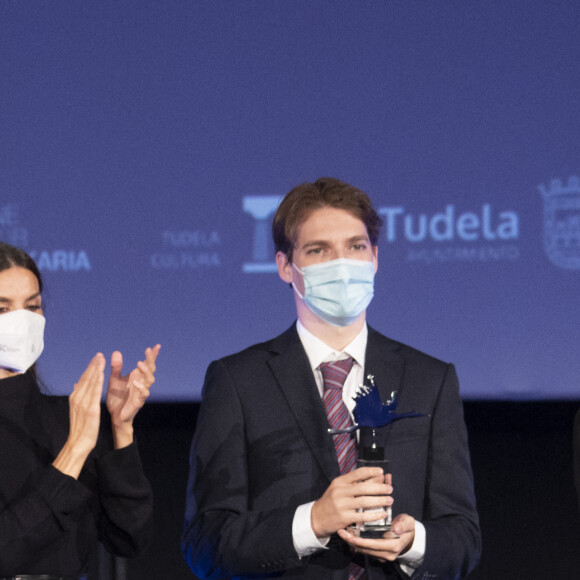 La reine Letizia d'Espagne arrive à l'Opera Prima Film Festival au cinéma Moncayo, le 29 octobre 2021, à Tudela.