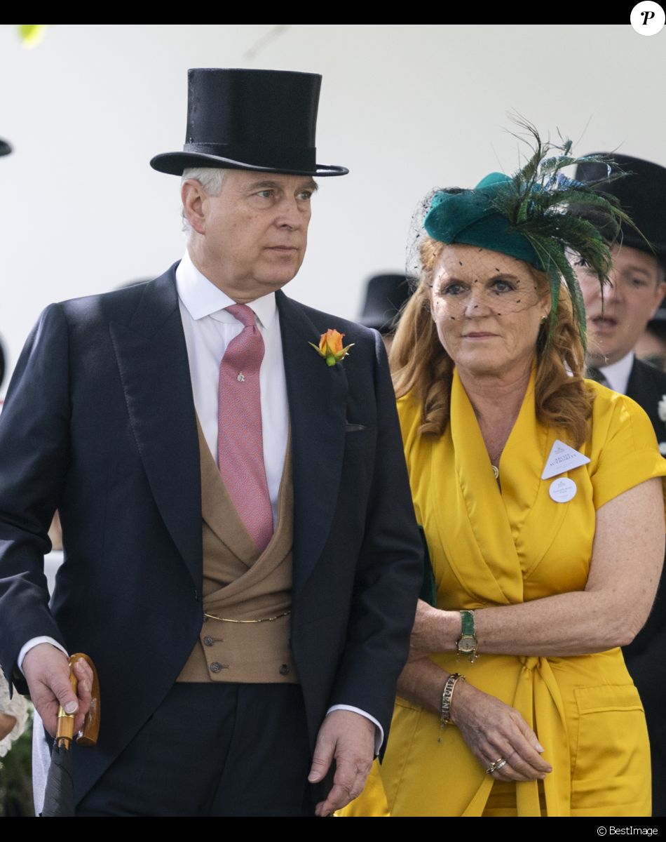 Le prince Andrew, duc d'York, et Sarah Ferguson à Ascot le 21 juin 2019.