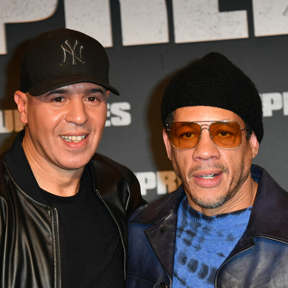 DJ Cut Killer (Anouar Hajoui), JoeyStarr (Didier Morville) - Avant-première du film "Suprêmes" au Grand Rex à Paris le 17 novembre 2021.  © Veeren/Bestimage