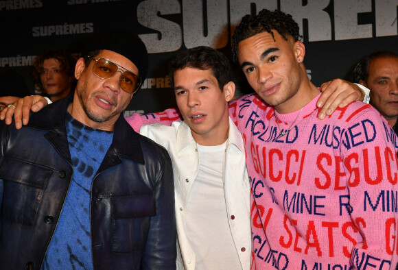 JoeyStarr (Didier Morville), Sandor Funtek, Théo Christine - Avant-première du film "Suprêmes" au Grand Rex à Paris le 17 novembre 2021.  © Veeren/Bestimage