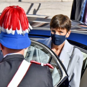 la princesse Stéphanie de Monaco - Sorties de la cathédrale de Monaco après la messe d'action de grace avec Te Deum lors de la la fête nationale de Monaco le 19 novembre 2021. Bruno Bebert / Dominique Jacovides / Bestimage