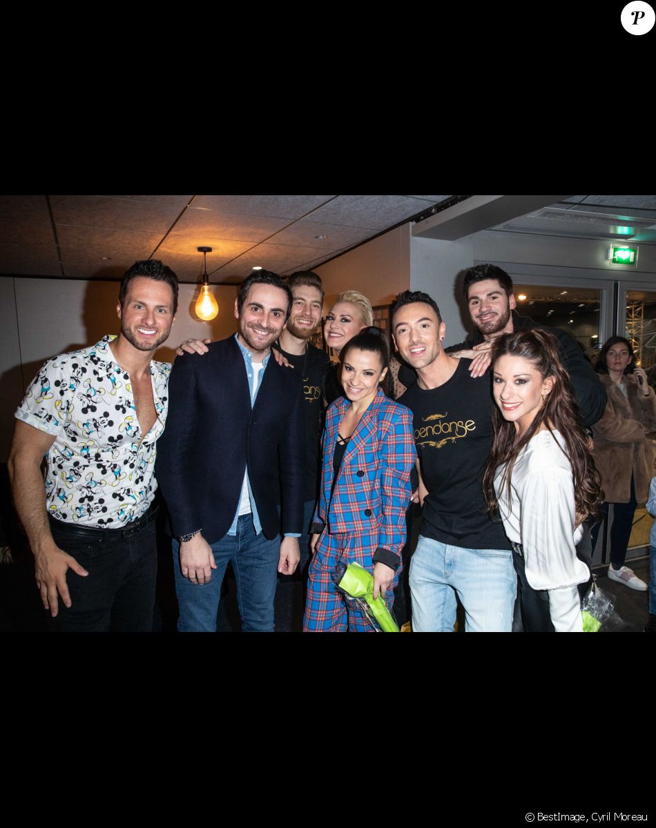Exclusif - Maxime Dereymez, Christian Millette, Camille Combal, Yann-Alrick Mortreuil, Katrina Patchett, Denitsa Ikonomova, Jordan Mouillerac, Jade Geropp au cocktail après le spectacle "EntreNous By D'Pendanse" au Dôme de Paris © Cyril Moreau/Bestimage