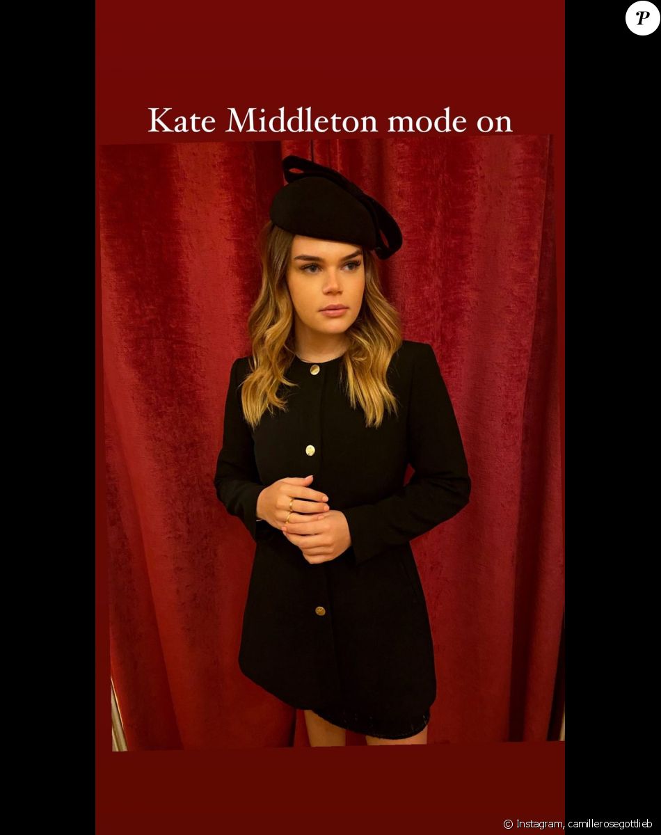 Camille Gottlieb, la fille de la princesse Stéphanie de Monaco, se prend pour Kate Middleton à l'occasion de la Fête nationale monégasques, le 19 novembre 2021.