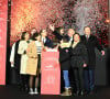 La chanteuse Clara Luciani, Anne Hidalgo, maire de Paris, Jeanne d'Hauteserre, maire du 8e Arrondissement de Paris, Marc Antoine Jamet (Président du Comité des Champs-Élysées), Sylvain Maillard (Député de la 1ère Circonscription de Paris), Emmanuel Grégoire (Premier adjoint au Budget de la Ville de Paris), Olivia Polski (adjointe à la maire de Paris en charge du commerce, de l'artisanat, des professions libérales et des métiers d'art et de mode) et Jean Baptiste Santoul (président de Ferrero France) inaugurent les illuminations de Noël de l'Avenue des Champs-Élysées. Paris, le 21 novembre 2021. © Coadic Guirec / Bestimage