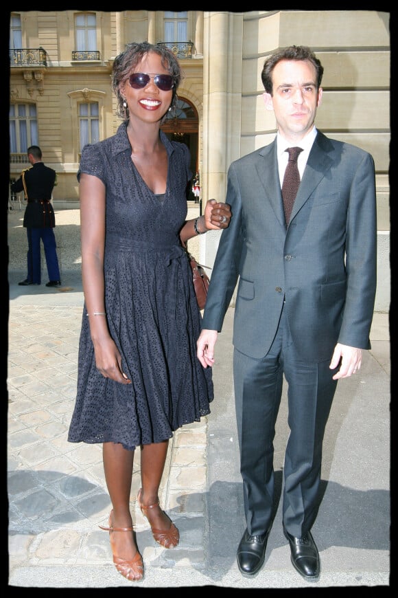 Rama Yade et Jospeh Zimet lors des célébrations du 14 juillet à l'hôtel Marigny en 2007