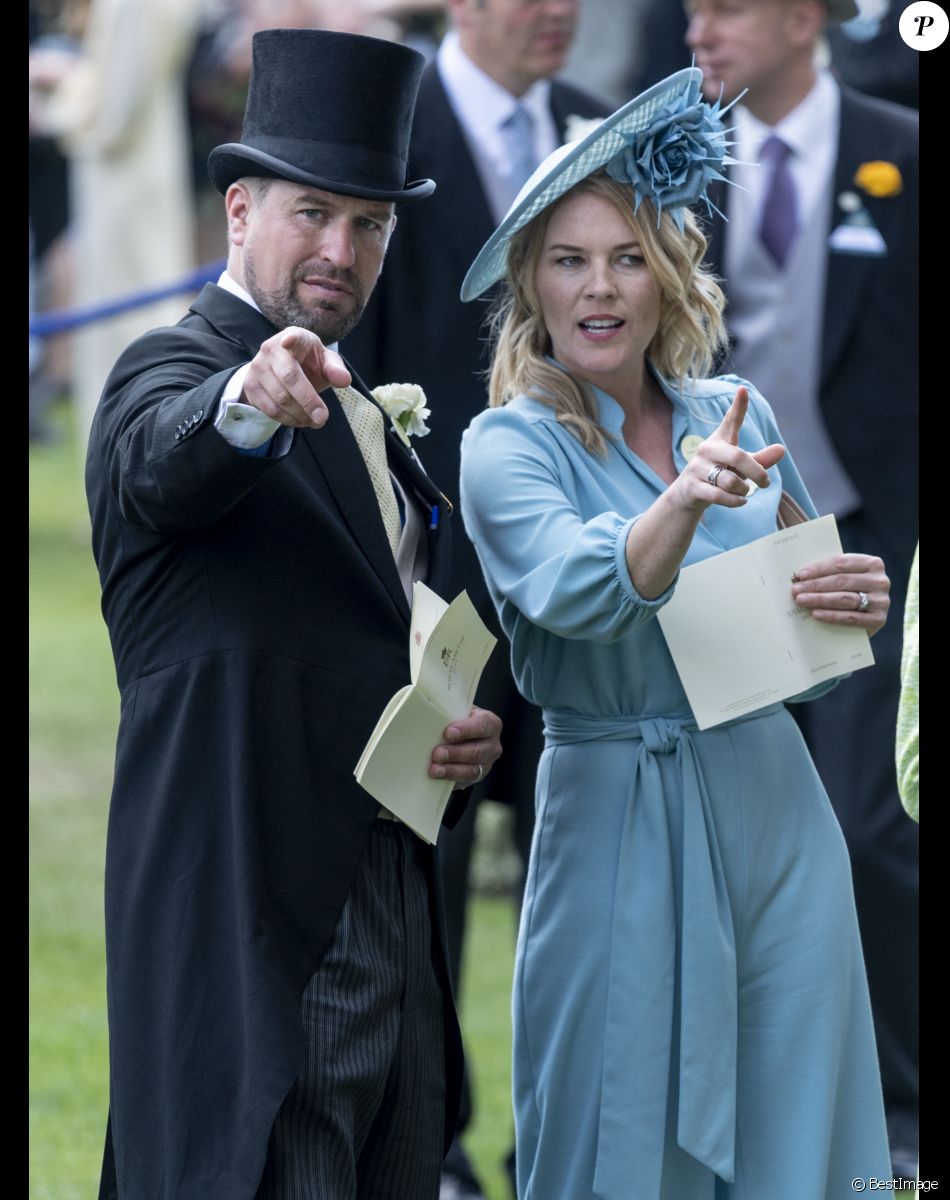 Peter Phillips et sa femme Autumn Phillips - La famille royale d'Angleterre lors du Royal Ascot, jour 5. Le 22 juin 2019