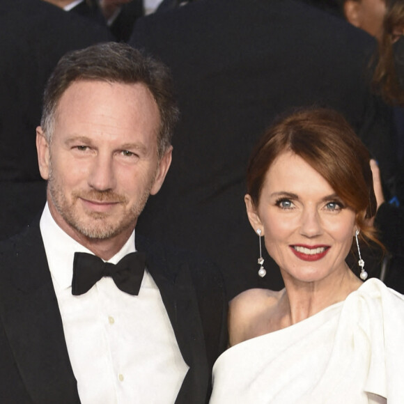 Geri Halliwell et son mari Christian Horner à l'avant-première mondiale du film "James Bond - Mourir peut attendre (No Time to Die)" au Royal Albert Hall à Londres, le 28 septembre 2021.
