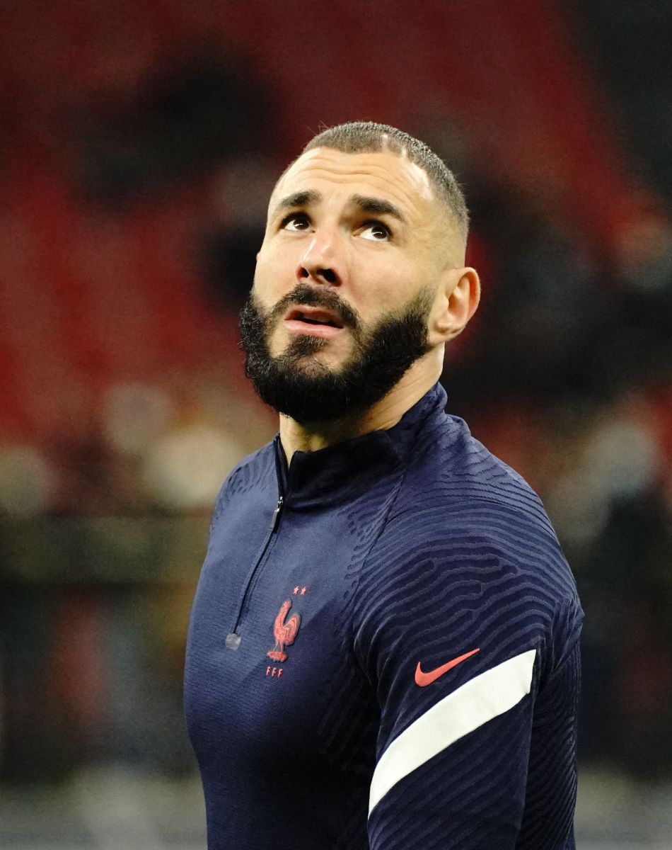 Karim Benzema : La France remporte la coupe de la Ligue des Nations en battant l'Espagne 2 buts à 1 à Milan le 10 octobre 2021. © Norbert Scanella/Panoramic/Bestimage
