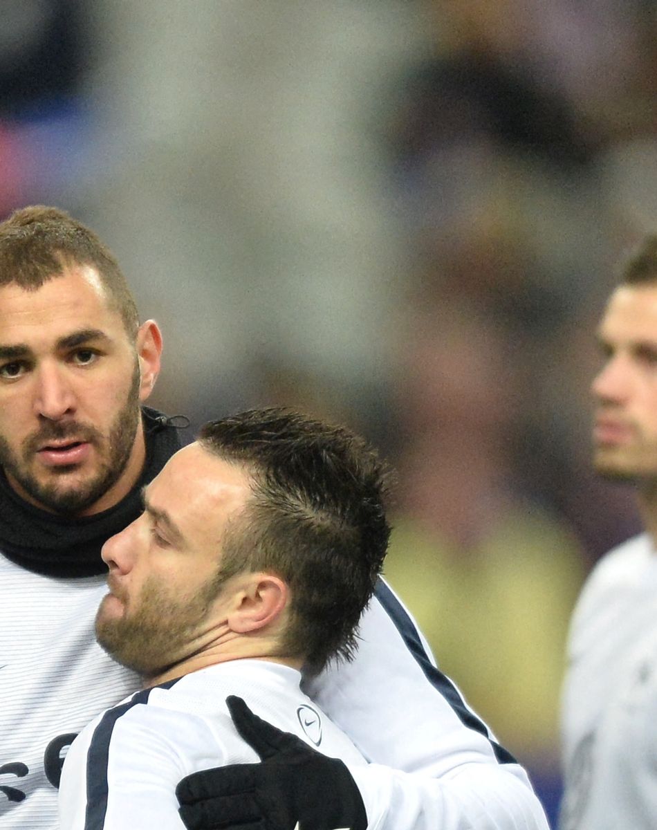 Karim Benzema et Mathieu Valbuena : France vs Bresil - match amical.