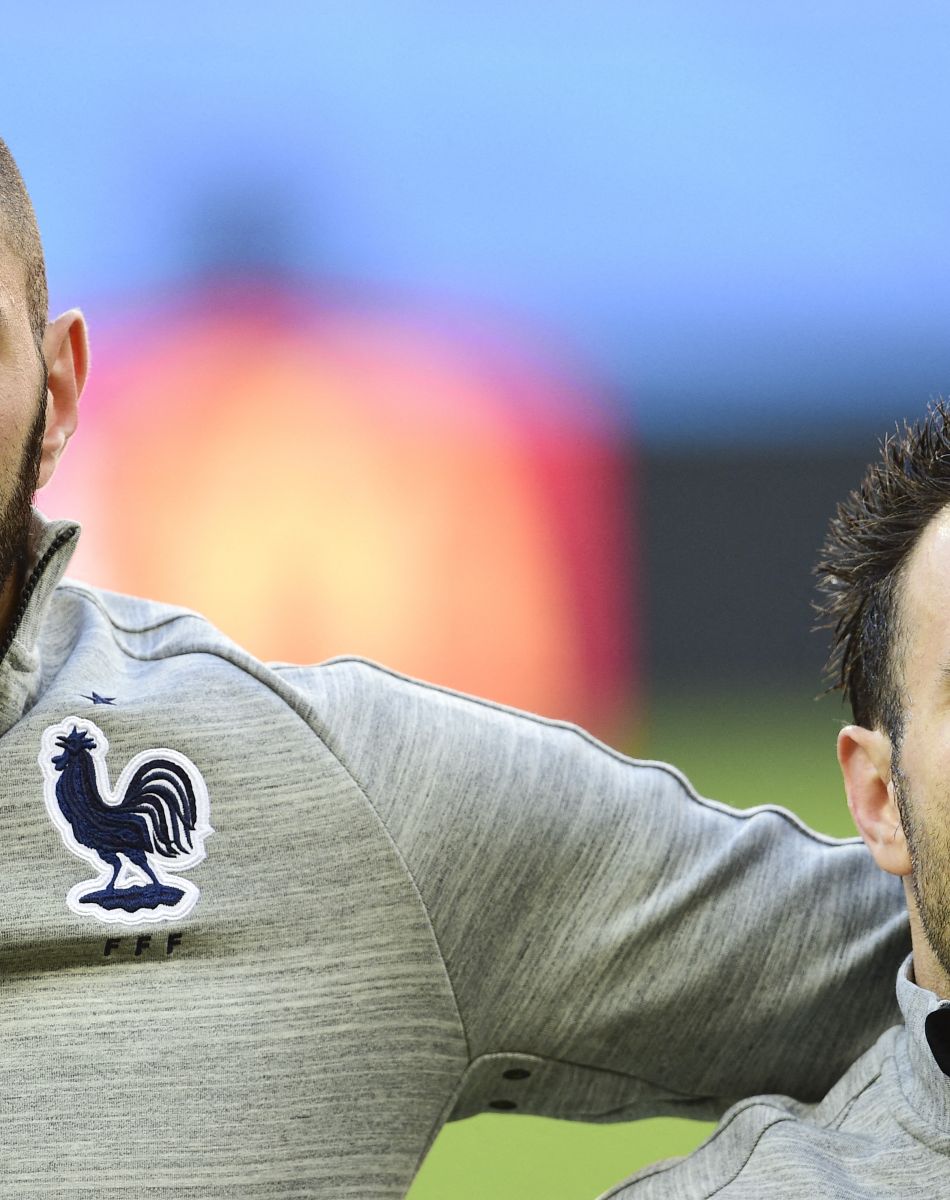 Karim Benzema et Mathieu Valbuena : France vs Bresil - match amical.