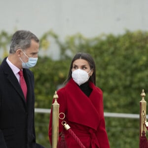 Le roi Felipe VI et la reine Letizia d'Espagne, s'apprêtent à partir en visite d'Etat en Suède, sur l'invitation du roi de Suède, pour souligner et renforcer les relations bilatérales entre les deux pays. Madrid. Le 23 novembre 2021.