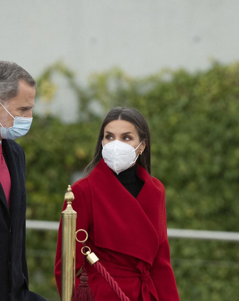 Le roi Felipe VI et la reine Letizia d'Espagne, s'apprêtent à partir en visite d'Etat en Suède, sur l'invitation du roi de Suède, pour souligner et renforcer les relations bilatérales entre les deux pays. Madrid. Le 23 novembre 2021.