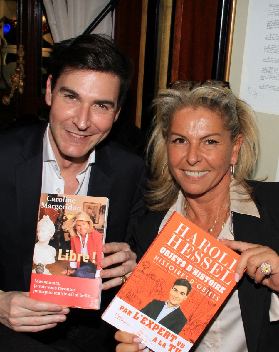 Harold Hessel, Caroline Margeridon - People à la soirée "Signature des écrivains" au Fouquet's à Paris. Le 24 novembre 2021 © Baldini / Bestimage
