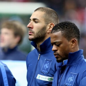 Franck Ribery, Karim Benzema, Patrice Evra et Mathieu Valbuena - L'equipe de France de football s'est qualifiee pour la prochaine Coupe du Monde au Bresil en battant l'Ukraine 3 a 0 au Stade de France en match de barrage a Saint-denis le 19 novembre 2013.