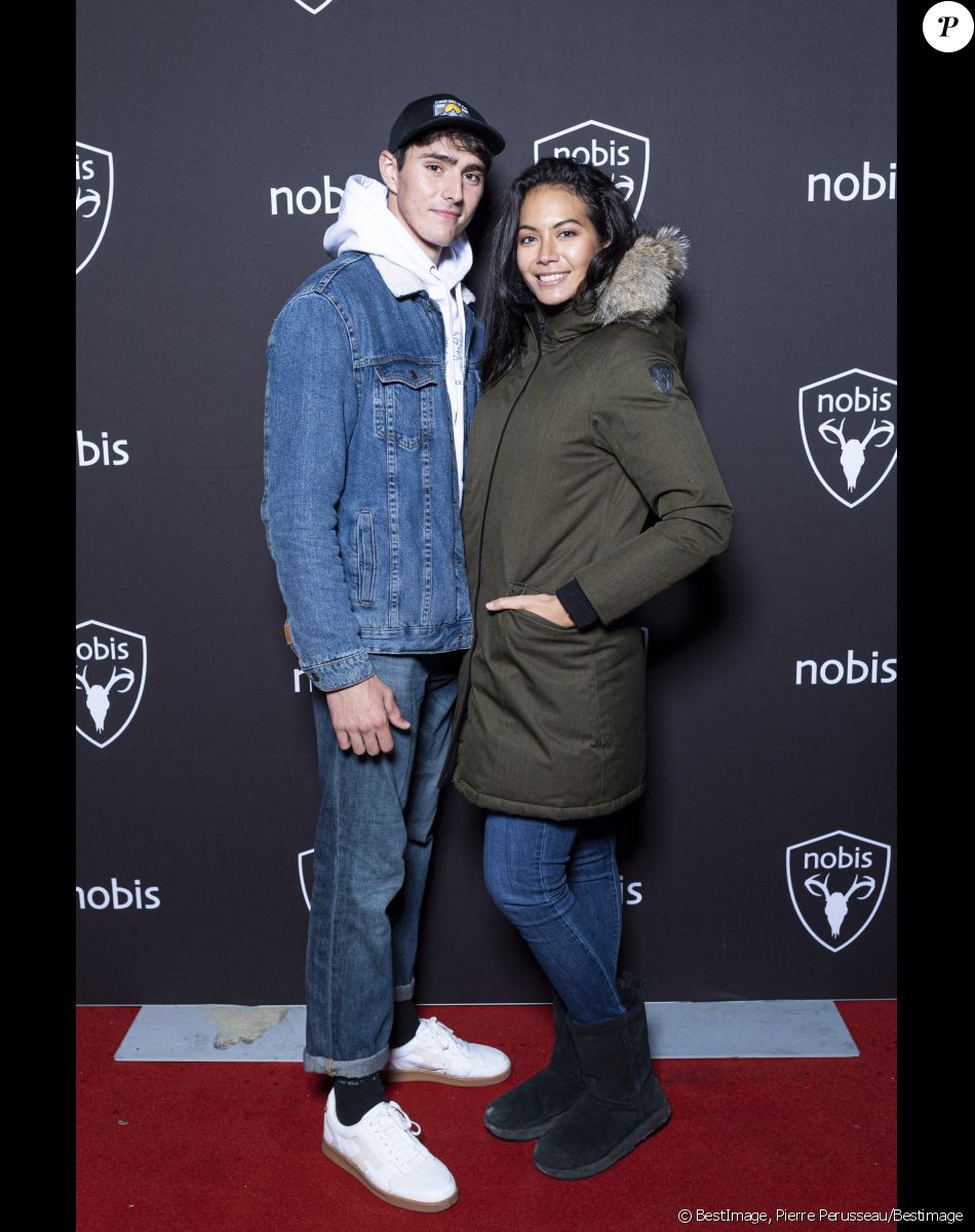 Exclusif - Vaimalama Chaves (Miss France 2019) et son compagnon Nicolas Fleury - Nobis fête ses 15 ans en inaugurant sa nouvelle boutique dans le 2ème arrondissement de Paris, France, le 25 novembre 2021. © Pierre Perusseau/Bestimage$