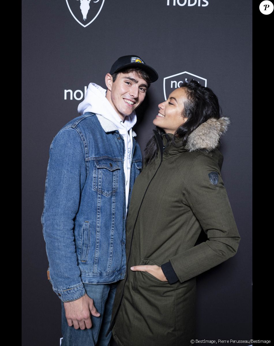 Exclusif - Vaimalama Chaves (Miss France 2019) et son compagnon Nicolas Fleury - Nobis fête ses 15 ans en inaugurant sa nouvelle boutique dans le 2ème arrondissement de Paris, France, le 25 novembre 2021. © Pierre Perusseau/Bestimage$