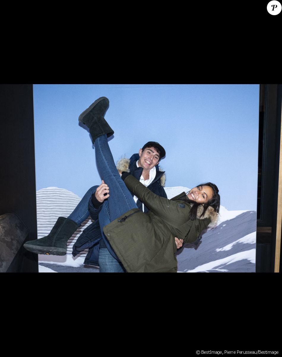 Exclusif - Vaimalama Chaves (Miss France 2019) et son compagnon Nicolas Fleury - Nobis fête ses 15 ans en inaugurant sa nouvelle boutique dans le 2ème arrondissement de Paris, France © Pierre Perusseau/Bestimage