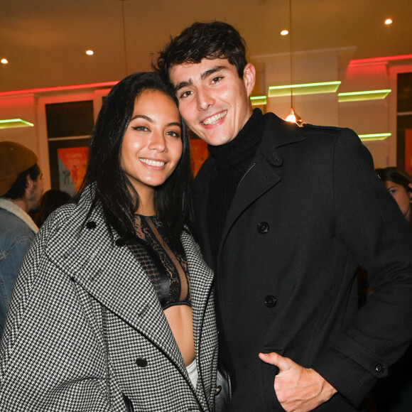 Exclusif - Vaimalama Chaves et son compagnon, Nicolas Fleury à la générale du spectacle des Coquettes "Merci Francis" à l'Alhambra à Paris © Coadic Guirec/Bestimage 