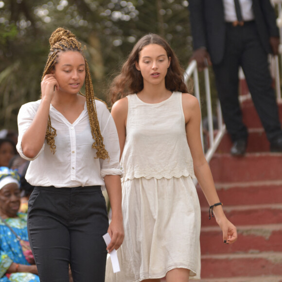 Exclusif - Eleejah Noah, Jenaye Noah - Cérémonie traditionnelle lors des obsèques de Zacharie Noah à Yaoundé au Cameroun le 18 janvier 2017.